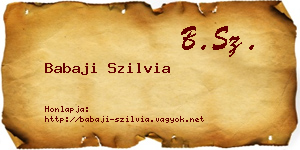 Babaji Szilvia névjegykártya