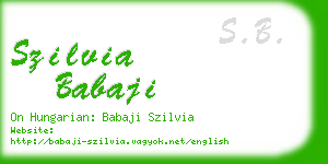 szilvia babaji business card